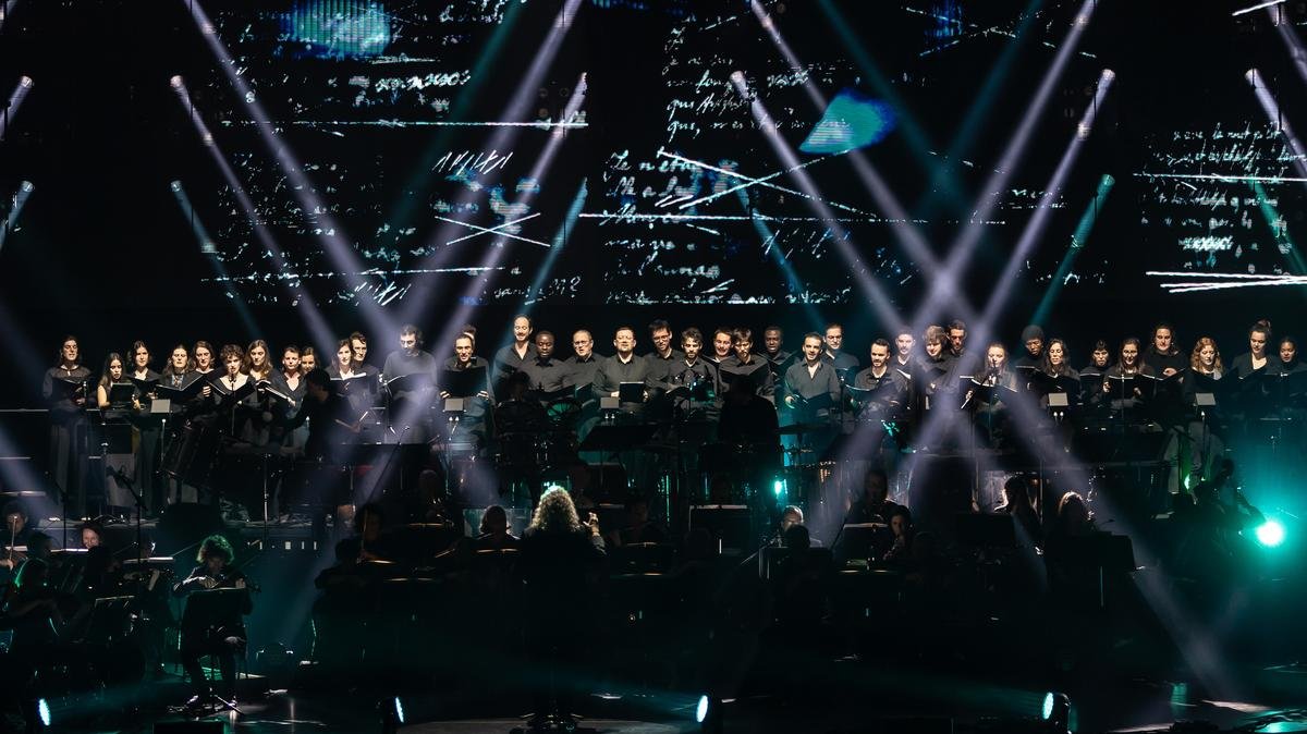 During the “Johnny Symphonic” concert.  This May 19, up to 500 singers will take the stage.